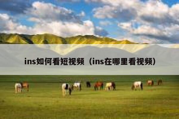ins如何看短视频（ins在哪里看视频） 第1张