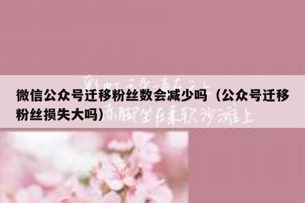 微信公众号迁移粉丝数会减少吗（公众号迁移粉丝损失大吗） 第1张