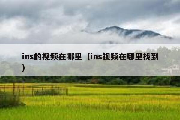 ins的视频在哪里（ins视频在哪里找到） 第1张