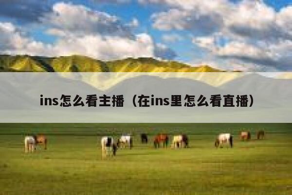 ins怎么看主播（在ins里怎么看直播） 第1张