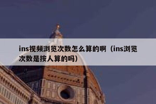 ins视频浏览次数怎么算的啊（ins浏览次数是按人算的吗） 第1张