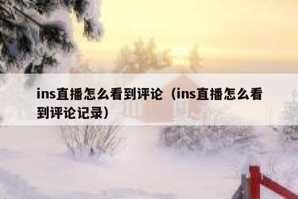 ins直播怎么看到评论（ins直播怎么看到评论记录） 第1张
