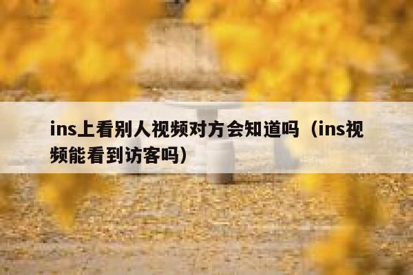 ins上看别人视频对方会知道吗（ins视频能看到访客吗） 第1张