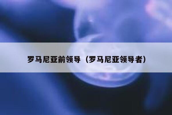 罗马尼亚前领导（罗马尼亚领导者） 第1张