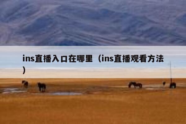 ins直播入口在哪里（ins直播观看方法） 第1张