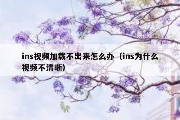 ins视频加载不出来怎么办（ins为什么视频不清晰） 第1张