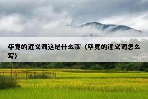 毕竟的近义词这是什么歌(毕竟的近义词怎么写) 第1张 毕竟的近义词这是什么歌(毕竟的近义词怎么写) 第1张