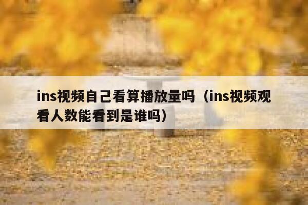 ins视频自己看算播放量吗(ins视频观看人数能看到是谁吗) 第1张 ins视频自己看算播放量吗(ins视频观看人数能看到是谁吗) 第1张