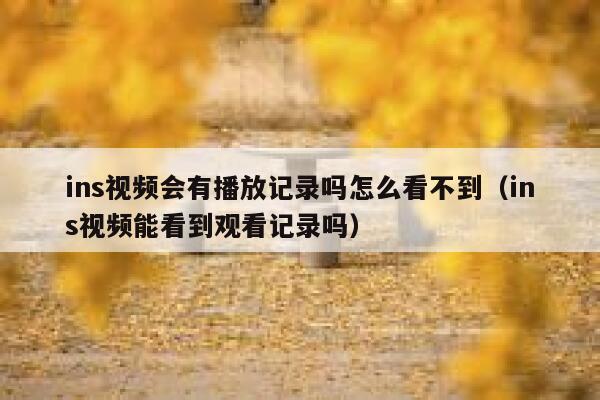 ins视频会有播放记录吗怎么看不到(ins视频能看到观看记录吗) 第1张 ins视频会有播放记录吗怎么看不到(ins视频能看到观看记录吗) 第1张