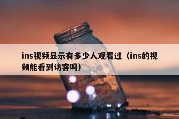 ins视频显示有多少人观看过(ins的视频能看到访客吗) 第1张 ins视频显示有多少人观看过(ins的视频能看到访客吗) 第1张