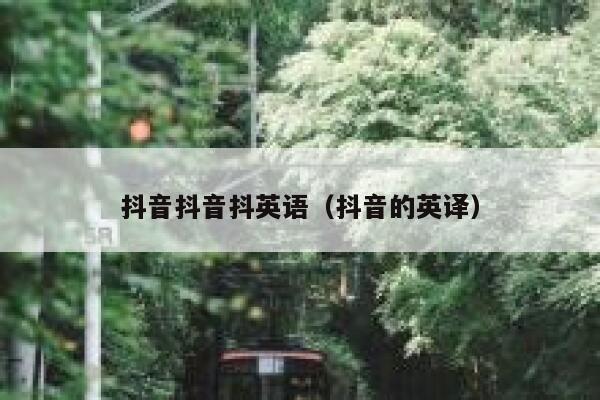 抖音抖音抖英语(抖音的英译) 第1张 抖音抖音抖英语(抖音的英译) 第1张