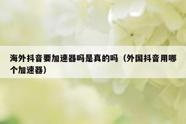 海外抖音要加速器吗是真的吗(外国抖音用哪个加速器) 第1张 海外抖音要加速器吗是真的吗(外国抖音用哪个加速器) 第1张