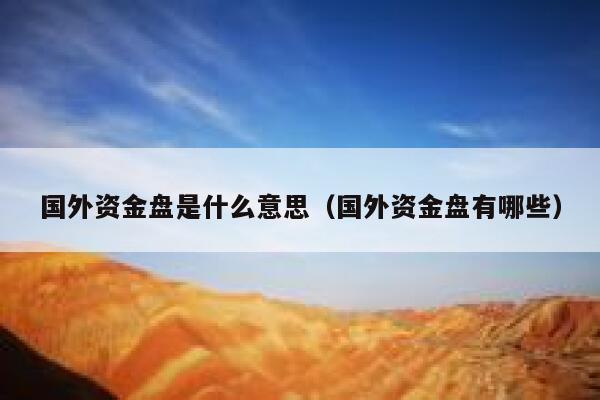 国外资金盘是什么意思(国外资金盘有哪些) 第1张 国外资金盘是什么意思(国外资金盘有哪些) 第1张