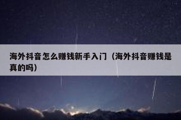海外抖音怎么赚钱新手入门(海外抖音赚钱是真的吗) 第1张 海外抖音怎么赚钱新手入门(海外抖音赚钱是真的吗) 第1张