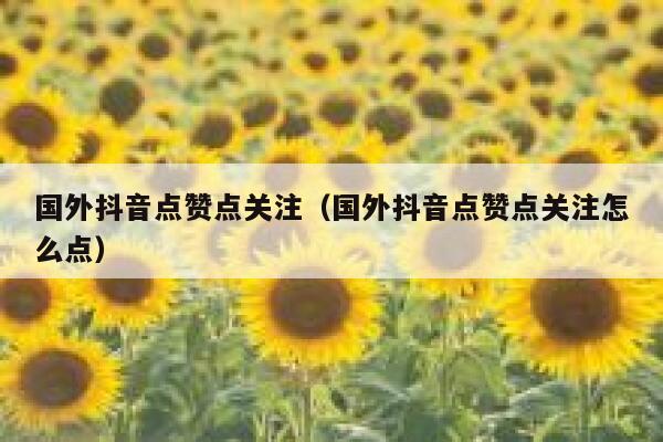 国外抖音点赞点关注（国外抖音点赞点关注怎么点） 第1张