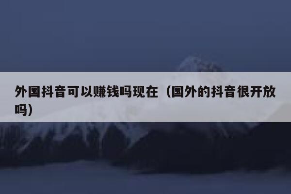 外国抖音可以赚钱吗现在(国外的抖音很开放吗) 第1张 外国抖音可以赚钱吗现在(国外的抖音很开放吗) 第1张