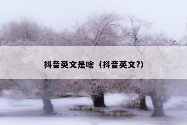 抖音英文是啥(抖音英文?) 第1张 抖音英文是啥(抖音英文?) 第1张