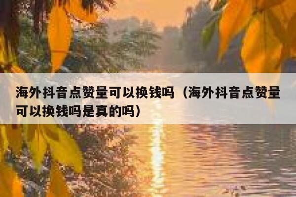 海外抖音点赞量可以换钱吗(海外抖音点赞量可以换钱吗是真的吗) 第1张 海外抖音点赞量可以换钱吗(海外抖音点赞量可以换钱吗是真的吗) 第1张