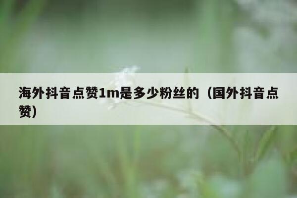 海外抖音点赞1m是多少粉丝的(国外抖音点赞) 第1张 海外抖音点赞1m是多少粉丝的(国外抖音点赞) 第1张