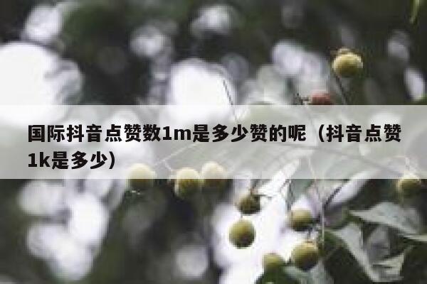 国际抖音点赞数1m是多少赞的呢(抖音点赞1k是多少) 第1张 国际抖音点赞数1m是多少赞的呢(抖音点赞1k是多少) 第1张