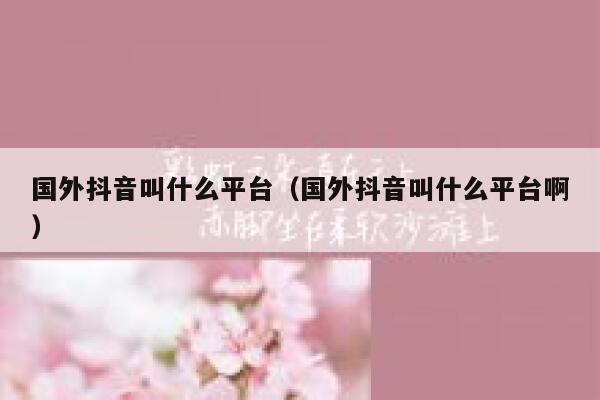 国外抖音叫什么平台(国外抖音叫什么平台啊) 第1张 国外抖音叫什么平台(国外抖音叫什么平台啊) 第1张