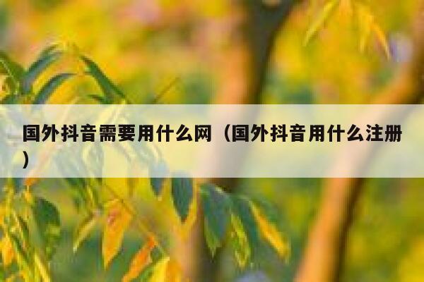 国外抖音需要用什么网（国外抖音用什么注册） 第1张