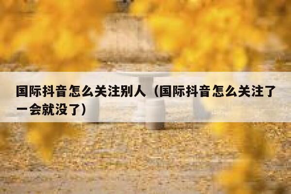 国际抖音怎么关注别人(国际抖音怎么关注了一会就没了) 第1张 国际抖音怎么关注别人(国际抖音怎么关注了一会就没了) 第1张
