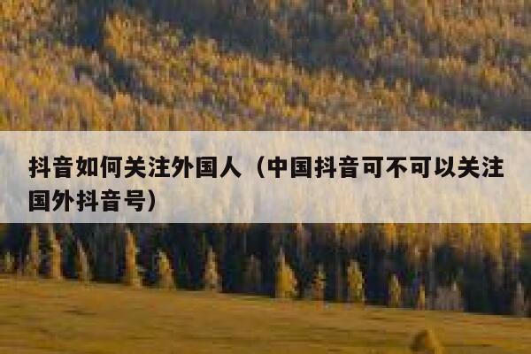 抖音如何关注外国人(中国抖音可不可以关注国外抖音号) 第1张 抖音如何关注外国人(中国抖音可不可以关注国外抖音号) 第1张