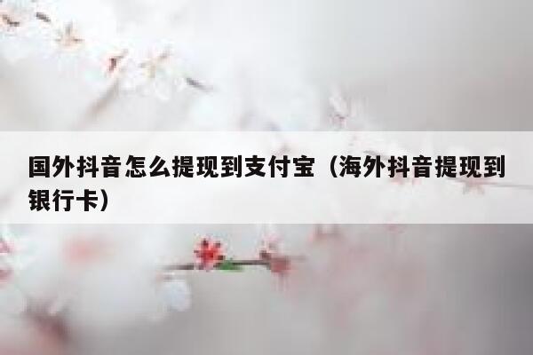 国外抖音怎么提现到支付宝（海外抖音提现到银行卡） 第1张