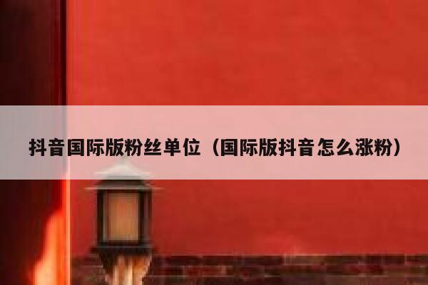 抖音国际版粉丝单位（国际版抖音怎么涨粉） 第1张