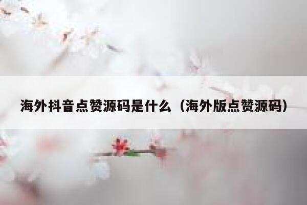 海外抖音点赞源码是什么（海外版点赞源码） 第1张