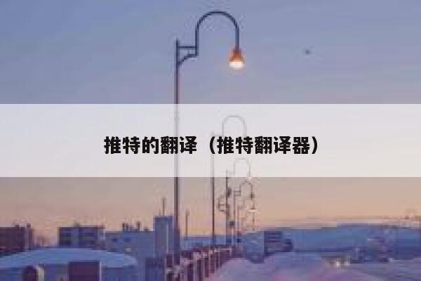 推特的翻译(推特翻译器) 第1张 推特的翻译(推特翻译器) 第1张