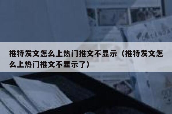 推特发文怎么上热门推文不显示(推特发文怎么上热门推文不显示了) 第1张 推特发文怎么上热门推文不显示(推特发文怎么上热门推文不显示了) 第1张