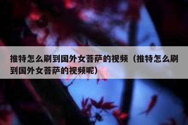 推特怎么刷到国外女菩萨的视频(推特怎么刷到国外女菩萨的视频呢) 第1张 推特怎么刷到国外女菩萨的视频(推特怎么刷到国外女菩萨的视频呢) 第1张