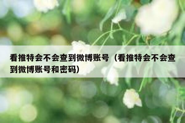看推特会不会查到微博账号（看推特会不会查到微博账号和密码） 第1张