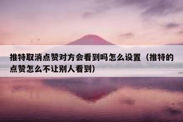 推特取消点赞对方会看到吗怎么设置（推特的点赞怎么不让别人看到） 第1张