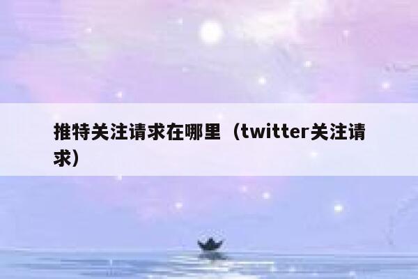 推特关注请求在哪里（twitter关注请求） 第1张