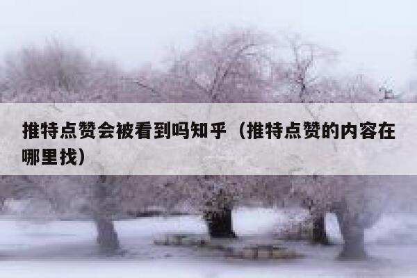 推特点赞会被看到吗知乎（推特点赞的内容在哪里找） 第1张