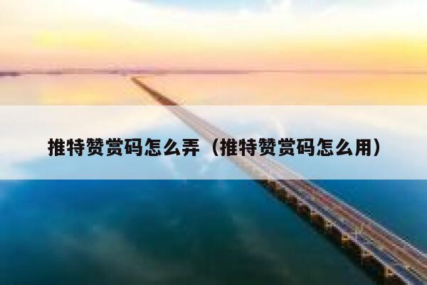 推特赞赏码怎么弄（推特赞赏码怎么用） 第1张
