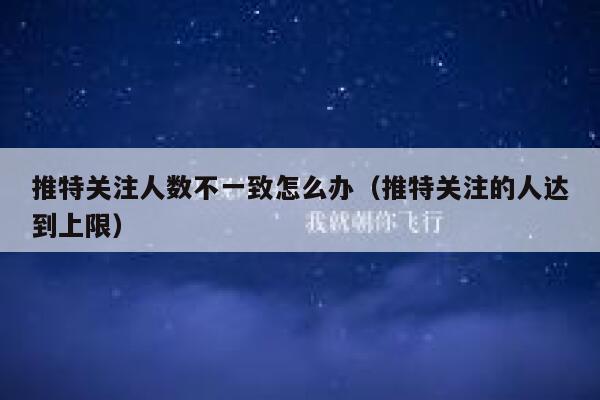 推特关注人数不一致怎么办（推特关注的人达到上限） 第1张