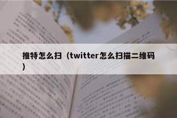推特怎么扫(twitter怎么扫描二维码) 第1张 推特怎么扫(twitter怎么扫描二维码) 第1张