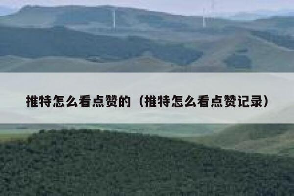 推特怎么看点赞的（推特怎么看点赞记录） 第1张