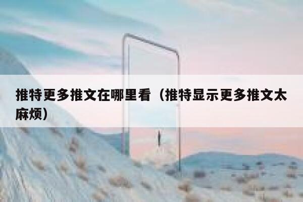 推特更多推文在哪里看（推特显示更多推文太麻烦） 第1张