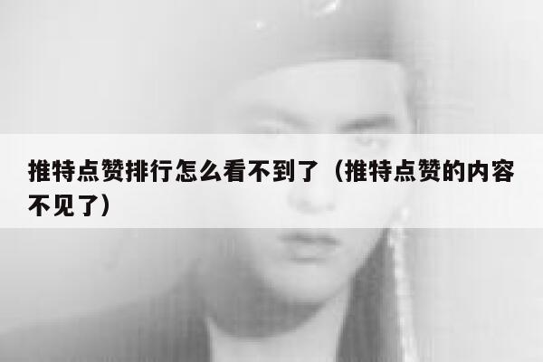 推特点赞排行怎么看不到了（推特点赞的内容不见了） 第1张