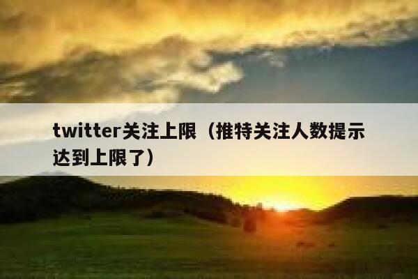 twitter关注上限（推特关注人数提示达到上限了） 第1张