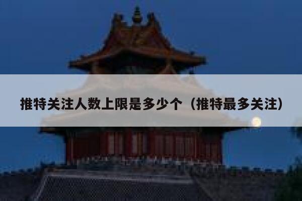 推特关注人数上限是多少个（推特最多关注） 第1张