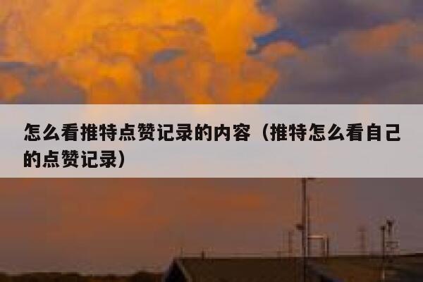 怎么看推特点赞记录的内容（推特怎么看自己的点赞记录） 第1张