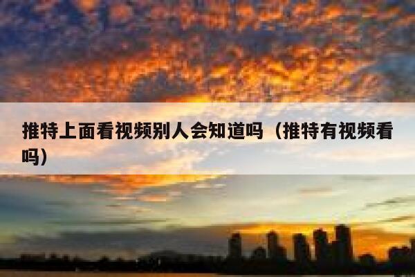 推特上面看视频别人会知道吗（推特有视频看吗） 第1张