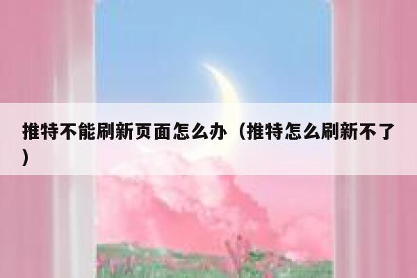 推特不能刷新页面怎么办(推特怎么刷新不了) 第1张 推特不能刷新页面怎么办(推特怎么刷新不了) 第1张