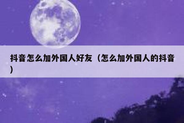 抖音怎么加外国人好友（怎么加外国人的抖音） 第1张